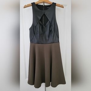 Marciano skater dress faux leather upper